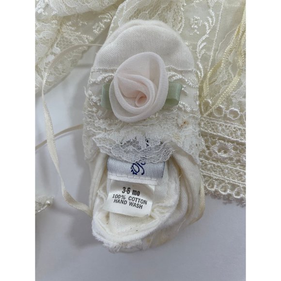 Vintage Baby Girl’s Fancy Cardigan, Booties, Headband, Blanket, Cream, lace, Bea - Picture 11 of 17